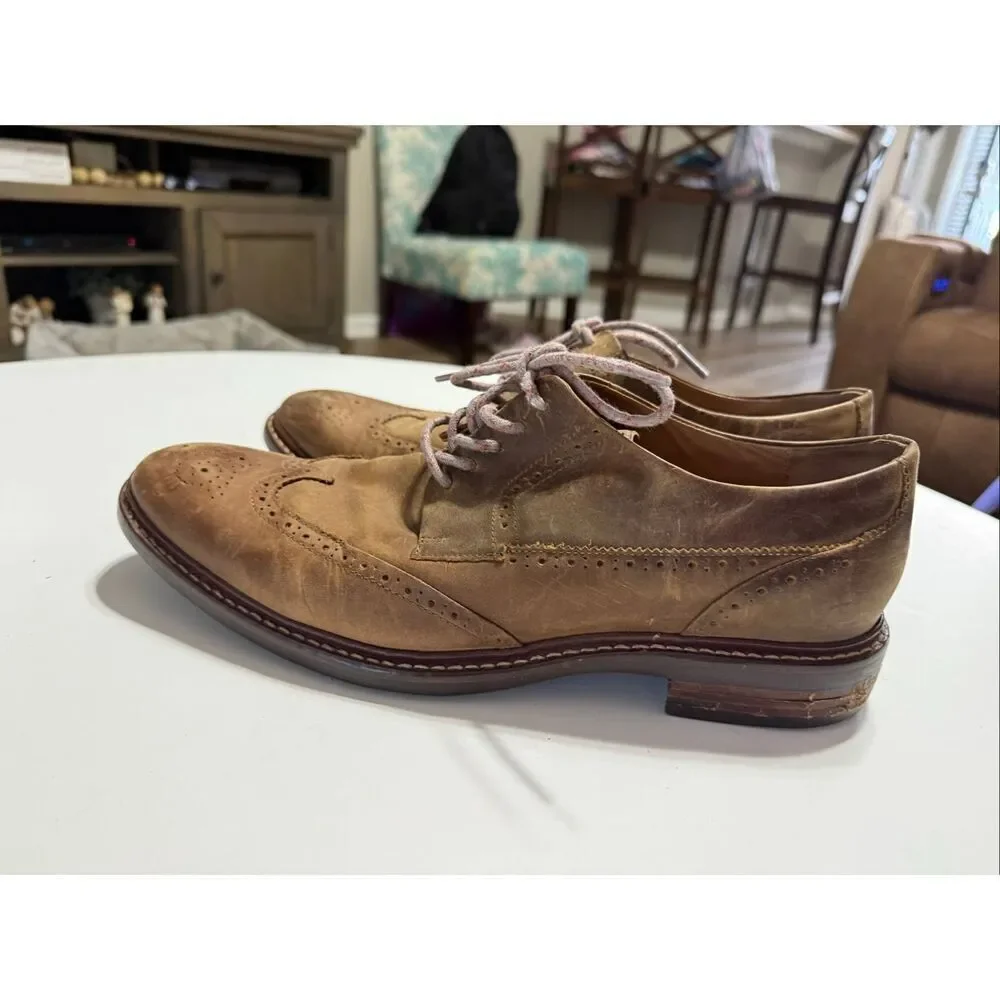 Cole Haan Men's Size 11 Brogue Oxford Shoes Light Brown Lace Up Preppy Office